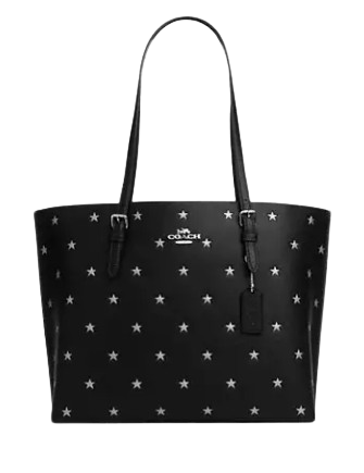 Coach Mollie Tote Bag With Star Print Black