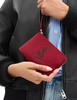 Coach New Year Corner Zip Wristlet With Snake Graphic Ruby
