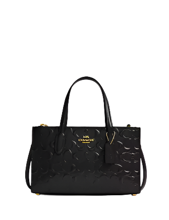 Coach Nina Small Tote Bag In Signature Leather Black 