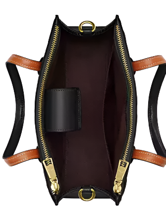 Coach Nina Small Tote Bag In Signature Leather Black 