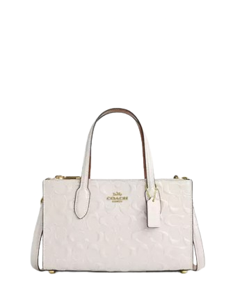 Coach Nina Small Tote Bag In Signature Leather Chalk