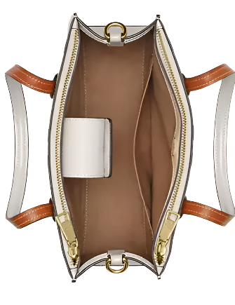 Coach Nina Small Tote Bag In Signature Leather Chalk