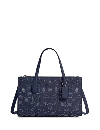Coach Nina Small Tote Bag With Signature Rivets True Navy