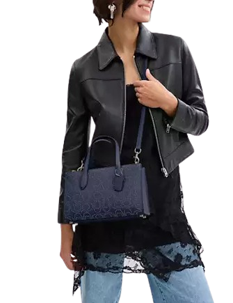 Coach Nina Small Tote Bag With Signature Rivets True Navy