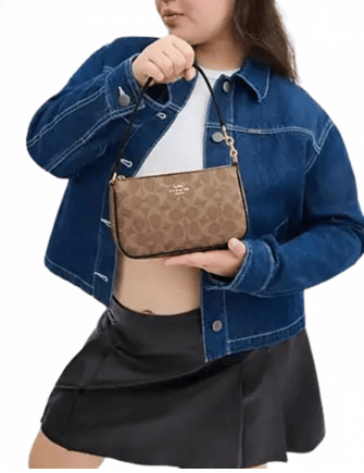 Coach Nolita 19 In Signature Canvas Black Tan