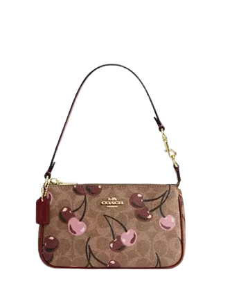 Coach Nolita 19 In Signature Canvas With Cherry Print Tan 
