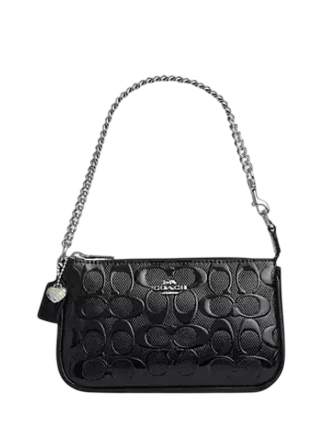 Coach Nolita 19 In Signature Leather With Heart Charm Black