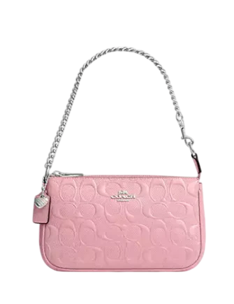 Coach Nolita 19 In Signature Leather With Heart Charm Pink