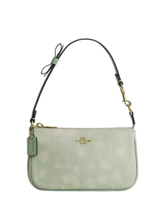 Coach Nolita 19 With Floral Print And Bow Pale Green