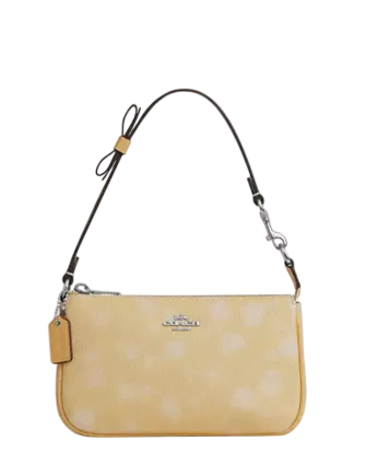 Coach Nolita 19 With Floral Print And Bow Washed Yellow