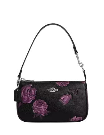 Coach Nolita 19 With Floral Print Black Purple