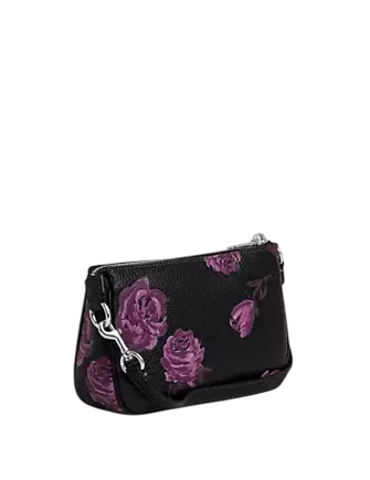Coach Nolita 19 With Floral Print Black Purple