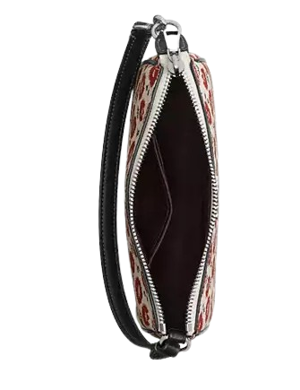 Coach Nolita 19 With Floral Print Chalk Black Red