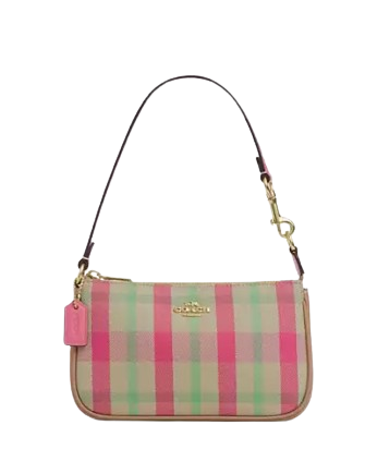Coach Nolita 19 With Plaid Print Pink