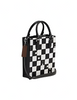 Coach North South Mini Tote With Checkerboard Print Black Chalk