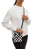Coach North South Mini Tote With Checkerboard Print Black Chalk