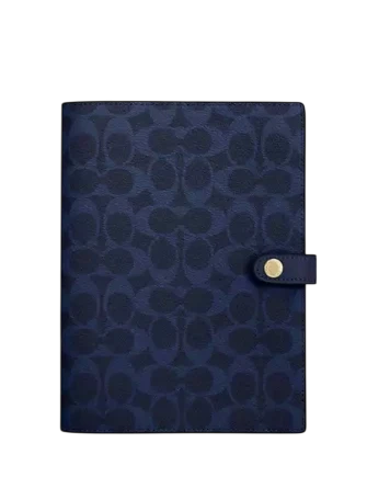 Coach Notebook In Signature Canvas Navy