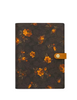 Coach Notebook In Signature Canvas With Floral Print Walnut Yellow