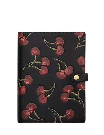Coach Notebook With Cherry Print Black