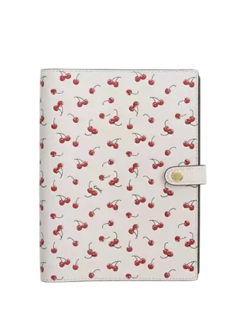 Coach Notebook With Cherry Print Chalk