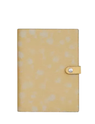 Coach Notebook With Floral Print Washed Yellow