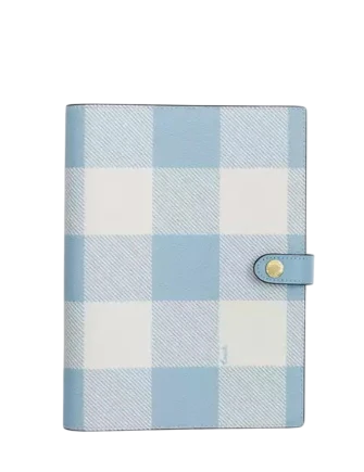 Coach Notebook With Gingham Print Blue