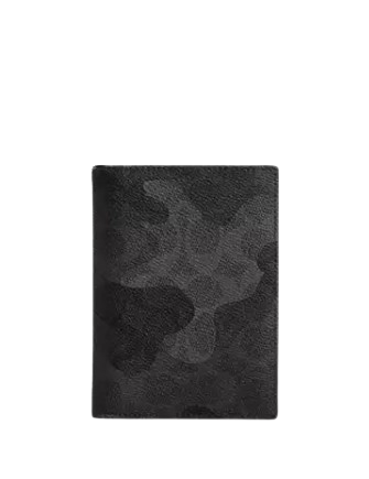 Coach Passport Card Case In Signature Camo Print Grey