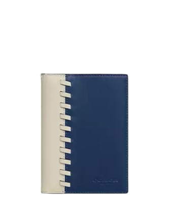 Coach Passport Card Case With Whipstitch  Deep Blue 