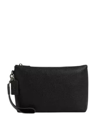 Coach Pebble Leather Pouch Black