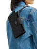 Coach Phone Wallet In Signature Canvas Charcoal Black