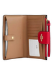 Coach Phone Wallet In Signature Canvas Walnut Bold Red
