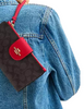 Coach Phone Wallet In Signature Canvas Walnut Bold Red