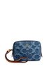 Coach Pouch Wristlet In Signature Denim Indigo