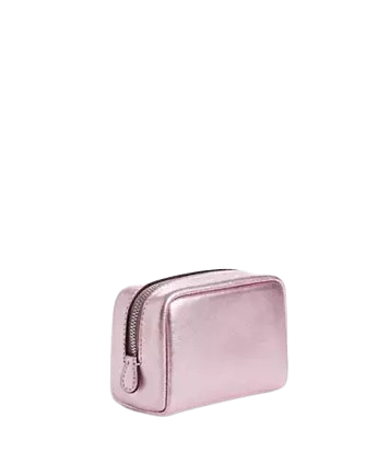 Coach Pouch Wristlet Metallic Pink