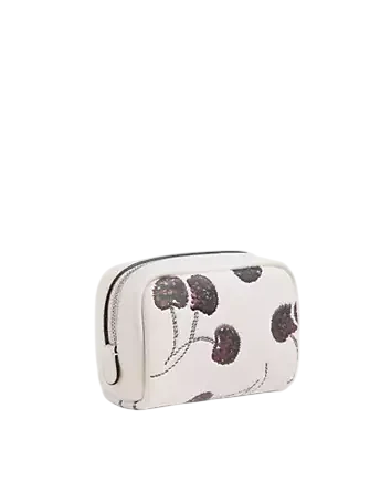 Coach Pouch Wristlet With Cherry Print Chalk