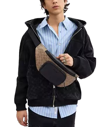 Coach Racer Belt Bag In Signature Tan Black