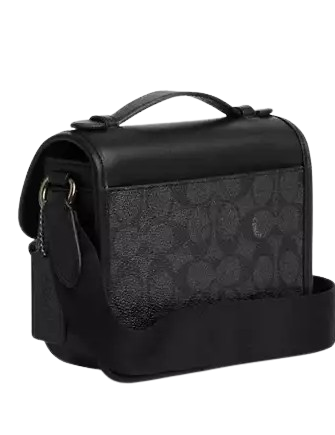 Coach Racer Crossbody Bag In Signature Canvas Charcoal Black