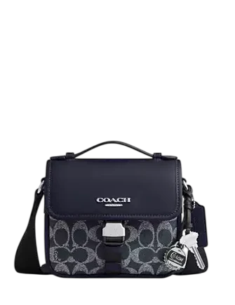 Coach Racer Crossbody Bag In Signature Canvas With Charms