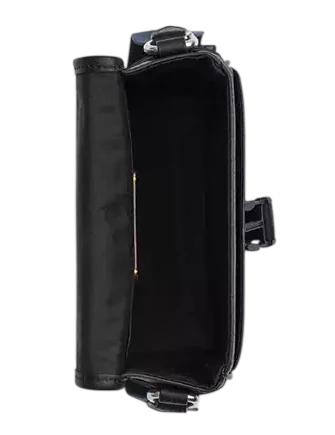 Coach Racer Crossbody Bag In Signature Canvas With Varsity Stripe Webbing Black