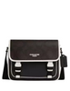 Coach Racer Messenger Bag In Blocked Signature Canvas Walnut Chalk 