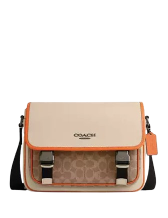 Coach Racer Messenger In Colorblock Signature Canvas