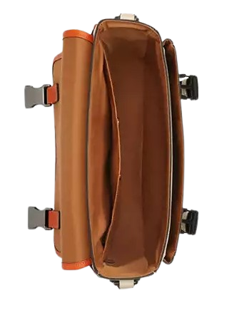 Coach Racer Messenger In Colorblock Signature Canvas Ivory