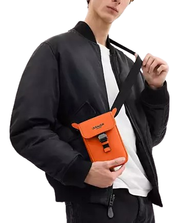 Coach Racer Phone Crossbody Bag Spice Orange 