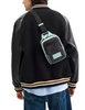 Coach Racer Sling Pack In Colorblock Signature Canvas Charcoal Light Blue