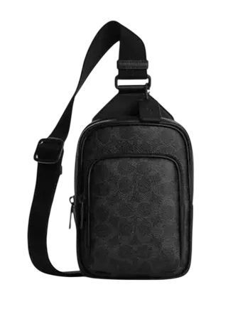 Coach Racer Sling Pack In Signature Canvas Black Signature