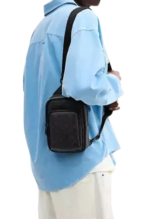 Coach Racer Sling Pack In Signature Canvas Black Signature