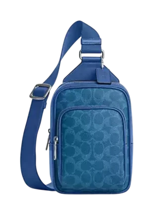 Coach Racer Sling Pack In Signature Canvas Blue Aqua