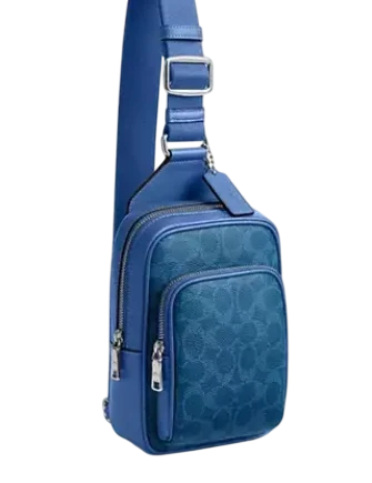 Coach Racer Sling Pack In Signature Canvas Blue Aqua