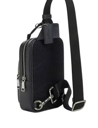 Coach Racer Sling Pack In Signature Canvas With Charms  Denim Chalk