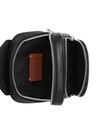 Coach Racer Sling Pack In Signature Canvas With Patches Black
